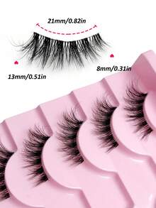 10 Pairs Half Lashes Natural Look Clear Band Soft Wispy Lashes For Daily Style Eye Makeup Fluffy Lashes Dating&Party&Music Festival&Travel Lashes - Black - View 4