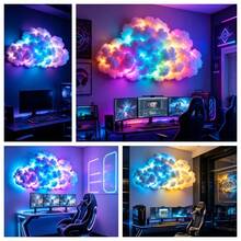 3D Thunder Cloud LED Night Light, RGB Music Sync Cloud Lamp, USB Powered Color Changing DIY Room Decor Light, Suitable For Bedroom, Game Room, Party, Christmas, Halloween, Birthday And Holiday Decoration - RGB - View 8