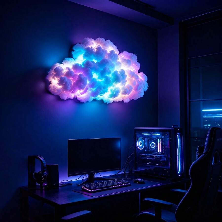 Dreamy RGB Smart Thunder Cloud Light, Music Sync Dynamic RGB Color Changing Light. Premium Decorative Lighting For Game Room, Bedroom And Party Venues, Perfect Gift For Halloween And Christmas
