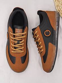 Sepatu Skate Pria Model Low-Top Bertali, Gaya, Sol Karet Tahan Aus, Cocok Untuk Pemakaian Sehari-hari dan Aktivitas Lari dan Kebugaran - Coklat - View 4