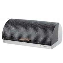 Large Metal Bread Box For Kitchen – Bread Storage Container With Roll-Top Lid, 39.5 * 28 * 18.5 Cm, Black / White - Black - View 10