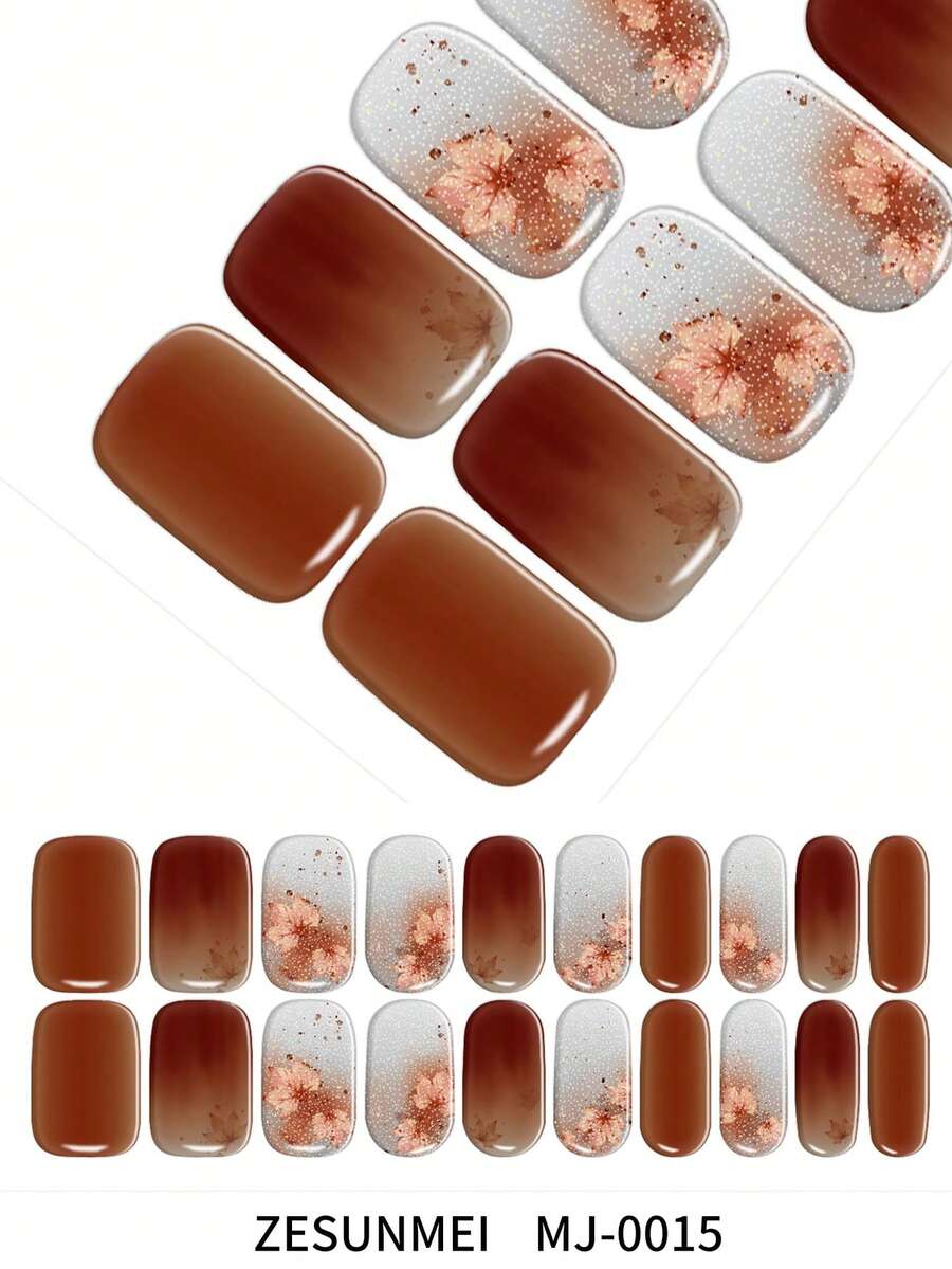 Adesivos de Unhas com Degradê de Cores, Tiras Autoadesivas DIY para Decoração de Manicure, Adequados para Casa, Trabalho, Viagens ao Ar Livre, Presentes e Salão