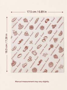 30 lembar Kertas Anti Minyak Motif Kue Vintage, Cocok untuk Pelapis Kotak Burger, Kemasan Kue, Pelapis Loyang, Perlengkapan Pesta Dapur dan Kue. - Huruf-huruf Makanan Penutup Merah Anggur - View 4