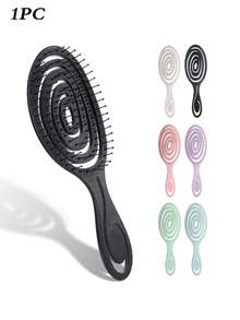 Multi-Color Hair Comb, Spiral Ventilated Styling Brush With Flexible Bristles, Lightweight, Suitable For Wet And Dry Hair, Curly, Wavy, Straight Hair, Daily Styling, Home And Travel - Multicolor - View 12