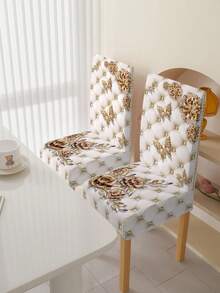 1pc/2pcs/4pcs/6pcs - Chair Covers, Removable And Washable, Butterfly And Flower Pattern Decoration, Suitable For Restaurant, Hotel And Home Holiday Decor - Multicolor - View 9