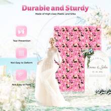 12 Pack Pink Artificial Flower Wall Panels, Silk Dahlia Rose 3D Floral ...