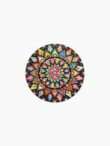 2pcs Boho Mandala Car Cup Coaster, Non‑Slip Decorative Vehicle Cup Holder Insert, Stylish Car Interior Decoration Accessory - Multicolor - View 6