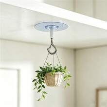 Heavy Duty Self-Adhesive Ceiling Hooks - PVC Drill-Free Hooks, Suitable For Hanging Balloons, Wind Chimes, Lights, Plants, Etc. - Multi-Purpose Non-Damaging Hooks, Suitable For Home And Commercial Use, Wide Application | Adhesive Installation - Clear - View 5
