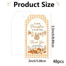 48pcs Fall In Love Party Autumn Thanksgiving Gift Tags, Watercolor Maple Leaf Theme, Neutral Gift Packaging Tags, Gift Wrapping Tags - Multicolor - View 8