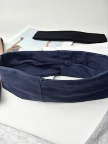 1pc Unisex Solid Color Sports Headband, Wide Yoga Sweatband, Elastic Fitness Headwrap For Men & Women - Multicolor - View 5