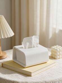 Nordic Minimalist Curved Tissue Box, 3 Colors Available, 3D Printed Textured Tissue Holder, Home Coffee Table Desk Tissue Storage Box, Versatile Soft Decor Home Essential - Multicolor - View 2