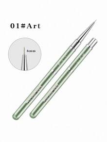 JOCNAIL Colorful Sandblasted Handle Nail Art Brush Dual Head Liner Painting Drawing Pen Metallic Aluminum UV Gel Manicure Tool - Multicolor - View 10