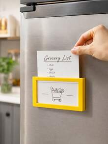 5pcs Magnetic Label Clips, Reusable Data Card Holders With Transparent Plastic Protective Covers, Suitable For Whiteboards, Metal Cabinets, Home Office, Storage Cabinets And Warehouse Organization Magnetic Shelf Labels - Multiple Specifications - View 1