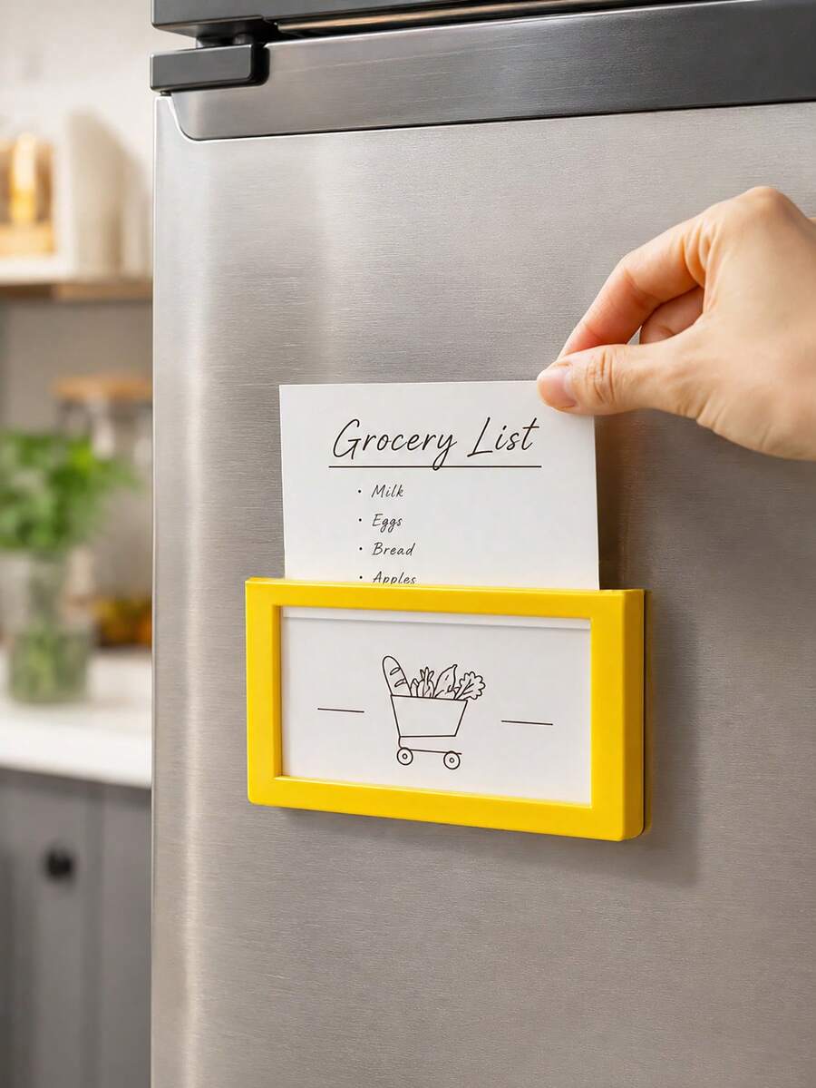 5pcs Magnetic Label Clips, Reusable Data Card Holders With Transparent Plastic Protective Covers, Suitable For Whiteboards, Metal Cabinets, Home Office, Storage Cabinets And Warehouse Organization Magnetic Shelf Labels - Multiple Specifications - View 1