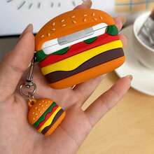 Creative Fun Hamburger + Pendant Earphone Case Compatible With AirPods Pro 3 New Pro 2 Protective Cover Pro Cute Apple 4 Minimalist Personalized Unisex Earphone Case Protective Cover Spring/Summer Earphone Case/Birthday Gift/Holiday Gift - Multicolor - View 6