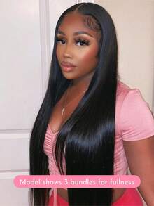 WOWANGEL 12A Brazilian Straight Human Hair Bundles 100% Human Hair 12-30 Inch 100% Unprocessed Virgin Straight Weave 1 Bundles Human Hair Thick Remy Virgin Hair Extensions Natural Color - Natural Black - View 4