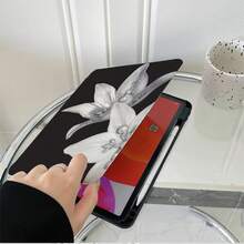 1件裝優雅黑色背景白色水鑽百合花360°可旋轉平板保護殼，相容 iPad Air 6/5/4 與 10 (10.9 吋)、iPad Pro 2024、Air M3/A16 2025、 Galaxy Tab S9 FE/S8 Plus/S7/S10、OPPO Pad、 MatePad、Vivo Pad、Honor Pad、Xiaoxin Pad - 彩色 - 查看 5