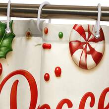 1pc/4pcs Christmas Snowflake Gingerbread Man Multi-Functional Bathroom Decor Shower Curtain Set, Free 12 Hooks, Premium Holiday Atmosphere, Bathroom Mat, U-Shaped Floor Mat And Round Toilet Lid Cover, Suitable For All Christmas Occasions - Snowflake Gingerbread Man - View 5