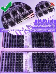 384片 D捲度簇狀假睫毛 (9-16mm) - 輕盈蓬鬆 DIY 接睫毛，打造歐美風「貓眼」造型，易於佩戴，適合初學者，適用於日常佩戴、節慶、表演等場合 - D - 查看 7