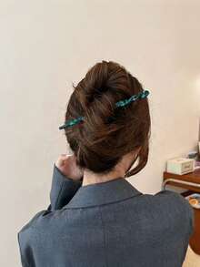 Leopard Print Hair Stick, Casual Bun Hair Clip For Women And Girls, Fashionable Hair Bun Accessory, Suitable For Daily Wear, Party, School And Travel - Multicolor - View 4