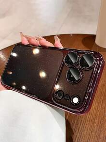 New Luxury Glitter Sequin Electroplated PC Transparent Phone Case, Compatible With IPhone 18ProMax 18Pro 17ProMax 17Pro, Shockproof Hard Shell Back Cover - Cherry Red - View 7