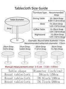 1pc Transparent Round PVC Tablecloth With White Floral Lace Trim, Waterproof Easy-To-Clean Table Mat, Home Dining Table Decor - White - View 8