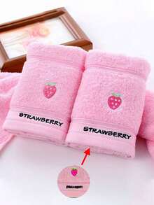 6pcs Small Towels, Multiple Colors Available, Pure Cotton Embroidered Fruit Pattern, Colorful Solid Color Towels, Randomly Shipped, Suitable For Facial Cleansing, Hand Washing, Home Use (Unisex), Highly Absorbent, Quick Drying, Non-Fading, Suitable For All Seasons, Suitable For Bathroom, School, Kitchen, Holiday Gifts, Travel And Other Scenarios - Mixed Colors - View 7