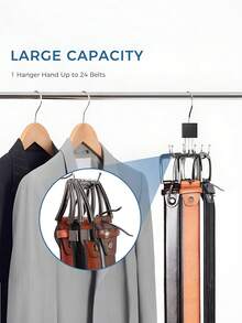 3pcs/2pcs/1pc 360° Rotating Belt Hook, Space-Saving Multi-Functional Closet Organizer, Suitable For Belts, Bras, Ties, Scarves, Tank Tops And Wallets, Ultimate Accessory Storage Solution, Perfect Choice For Birthday, Wedding, Party, Perfect Gift For Colleagues, Friends And Family, Back To School - Multicolor - View 3