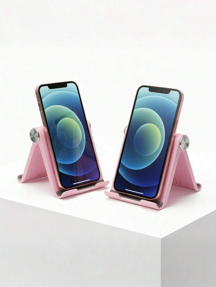 2/1pc Portable Desktop Phone Stand, ABS Material, Adjustable Angle, Compact And Lightweight, Suitable For Smartphones - Multicolor - View 1