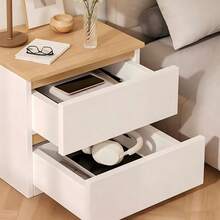 1pcs Modern Minimalist Nightstand, Multi‑Layer Storage Cabinet, Large Capacity, Sturdy Construction, For Storing Personal Items, Suitable For Bedroom, Office, Guest Room And More - White - View 3