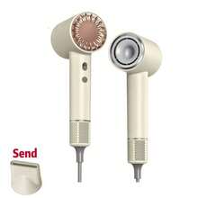 LUYAO High Speed Brushless Hair Dryer, Powerful Dryer, High-Power Quick Drying Hair, Fast Drying, Low Noise, Hairdryer With Magnetic Nozzle - Champagne - View 2