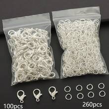 180pcs/360pcs DIY Jewelry Clasp Accessories Including Lobster Clasp And Jump Rings, Suitable For DIY Woven Jewelry, Necklaces, Bracelets, Anklets, Bags, Keychains, Spring Connectors, Phone Chain End Clasps, Pendant Hooks, DIY Jewelry Making Materials - Lobster Claw & Jump Ring - View 12
