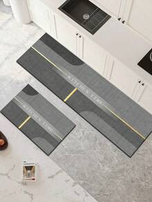 1pc Luxury Line Pattern Kitchen Mat, 3.5mm Soft Rubber Material, Absorbent And Easy To Clean, Suitable For Hallway, Bathroom, Living Room, Outdoor Door Mat And Toilet, All Year Round, Suitable For Various Holidays - Multicolor - View 11