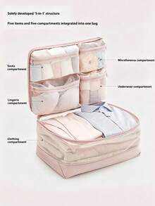1/2PCS 5-In-1 Travel Compression Storage Bags, Luggage Organizer Boxes, Suitable For Suitcases, Closets, Airports, Hotels - Multicolor - View 3