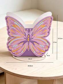 1pc Handheld Butterfly Flower Boxes,Portable Bouquet Packaging Bags,Multi‑Color, Hollow‑Cut Butterfly Pattern, Squishy Thick Paperboard,Romantic Floral Style All Seasons, For Adult Florists, For Wedding, Party,Holiday Flower Gift Wrapping Gift Basket - Multiple Styles - View 14