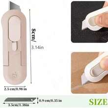 Portable Retractable Mini Box Cutter, Designed For Home And Office, One-Click Pop-Up Blade For Easy Cutting Of Envelopes/Cardboard/Shipping Boxes/Craft Materials, Compact Storage Space-Saving - A - View 7