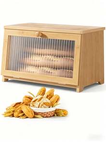 Bamboo Bread Box For Kitchen Countertop, Large‑Capacity Bread Keeper With Clear Window, Dust‑Proof Moisture‑Resistant Storage Bin Keeps Bread & Pastries Fresh, Perfect For Home Kitchen, Pantry, Families & Baking Lovers - Multicolor - View 10