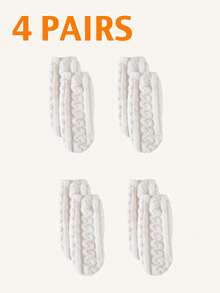 1/2/4 Pairs Thick Fluffy Mid Calf Sleep Socks For Women, Non‑Shed Soft Fuzzy Warm Cozy Home Bed Socks Cold Weather - White - View 10