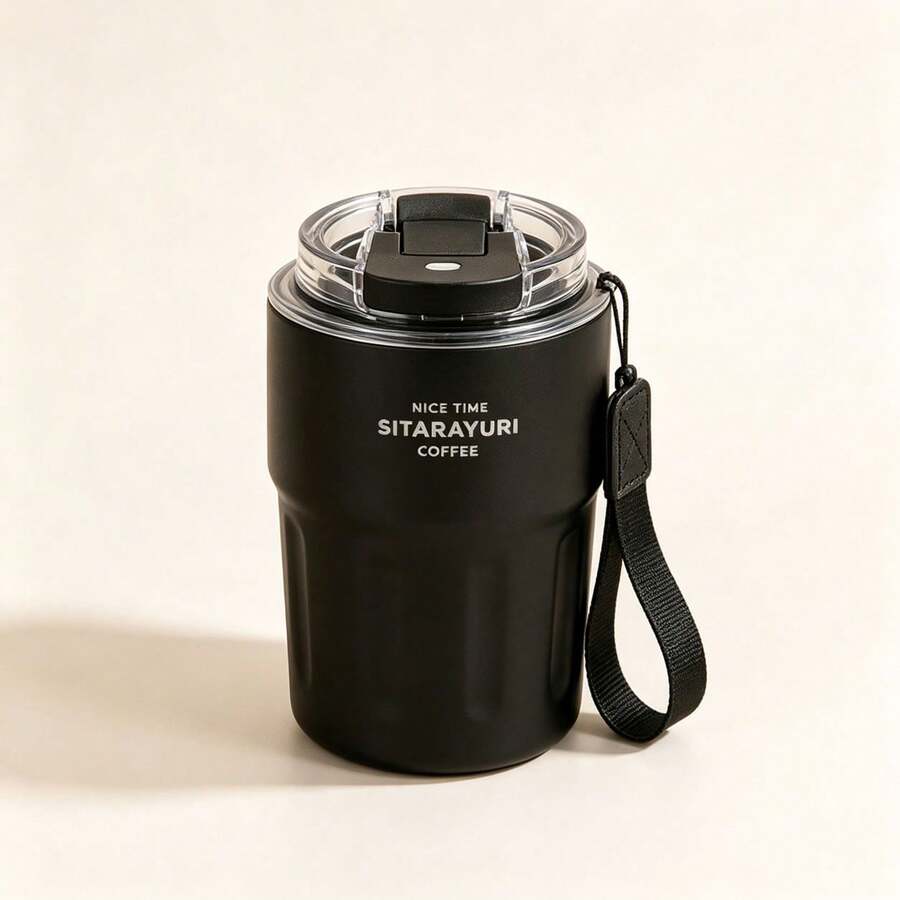 SITARAYURI Copo Térmico 290ml Aço Inoxidável Livre de BPA com Alça Portátil, Mantém Quente e Frio, Compacto para Escola, Trabalho, Viagem, Ótima Opção de Presente - Portanto - Visão 1