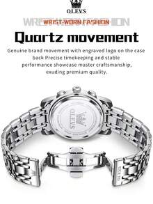 OLEVS 2983 Men Watch Original Moon Phase Quartz Watch Waterproof Luminous Date Watches For Man Gifts Casual Fashion Relo - One Size - View 9