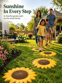 Reusable Sunflower Stepping Stone Mold, DIY Concrete Paver Mold, Butterfly Bee Pumpkin Snowflake Shaped Concrete Mold, Suitable For Concrete DIY Stepping Stones, Perfect For DIY Walkways, Garden Paths, Lawns And Yard Decoration - Multicolor - View 1