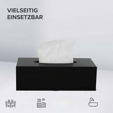 Matte Black Stainless Steel Tissue Box, Practical Dispenser For Facial Tissues For The Dining Table And Bathroom - Black - View 5