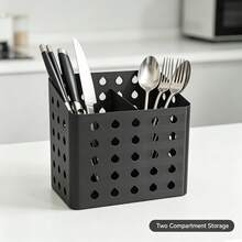 حامل أدوات مطبخ بشكل قطرة ماء جمالي، رف تجفيف أطباق أسود حديث، مناسب لديكور المطبخ البسيط، منظم أدوات بتصميم مجوف عصري - مقاس موحد - مشاهدة 7