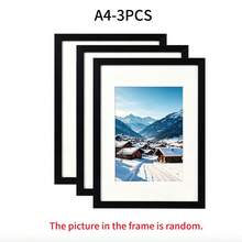1/2/3pcs Black Wooden Photo Frames, Commemorative Photo Frames, Suitable For Any Decor Style And Photo Theme, Gift And Holiday Decoration 30x40cm Picture Frame, A4 (With Stand) Certificate Frame, A3 Poster Picture Frame, Home Decor Accessories - Black - View 27