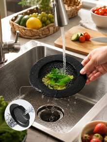 2pcs Sturdy Black Kitchen Sink Strainer, Fits Most Drain Baskets, Reinforced Double Layer Safety Design, Kitchen Essential - View 1