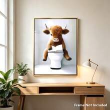 1/3pcs Scottish Highland Cow Funny Bathroom Print Canvas Poster, Farm Animal Humor, Fantasy Gift For Highland Cow Lovers, Wall Canvas Art, Animal Art, Frame Not Included - 1 - View 9