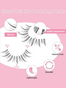 New 7 Pairs Cartoon Style False Eyelashes, Natural Makeup Effect, Anime Style, Seamless Transparent Stem, Natural Cartoon False Eyelashes, Korean & Japanese Cosplay False Eyelashes, Suitable For Various Occasions - Black - View 2
