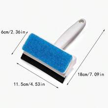 1PC Creative Double-Sided Household Glass Scraper Tile Wall Bathroom Cleaning Brush Window Wiper Scraper Mirror Cleaner - Blue and White - View 4