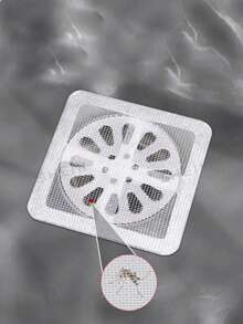 10PCS Bathroom Hair Filter Screen Toilet Drain Filter Floor Drain Sticker Drain Filter Screen Drain Filter With Adhesive Not Easy To Wash Away Insect-Proof - Grey - View 3