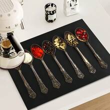 (Hot !!) 1pc 2D Seasoning Utensil Pattern, Flat Stove Protector Mat And Non-Slip Heat-Resistant Rubber Stove Cover Mat Suitable For Induction Cooktop, Glass Cooktop And Multi-Function Anti-Scratch Mat, Also Best Choice For Oven, Washing Machine, Dryer And Kitchen Decoration. - Multicolor - View 6